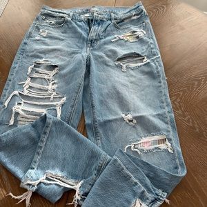 American eagle distressed straight leg jeans in 12 long